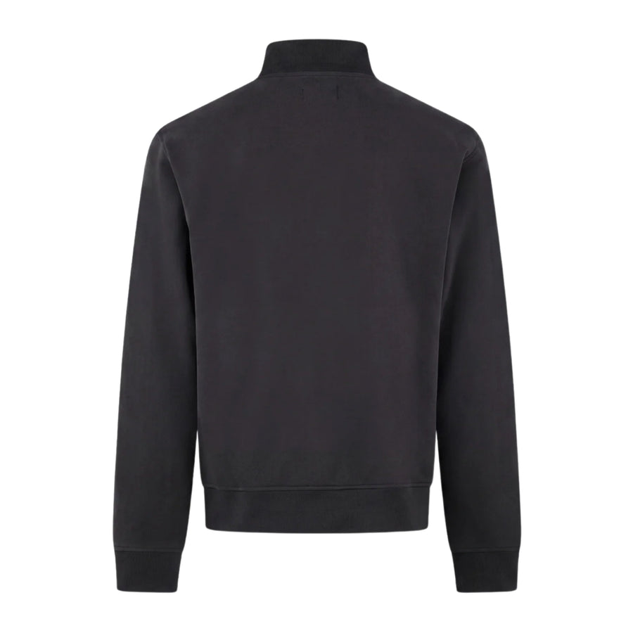 Aquascutum Active Club Check Shoulder Half Zip Black Fleece Sweatshirt