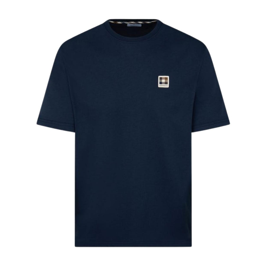Aquascutum Active Badge Logo Cotton Jersey Navy T-Shirt