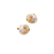Vivienne Westwood Lavinia Gold Neo Rainbow Pearl Stud Earrings