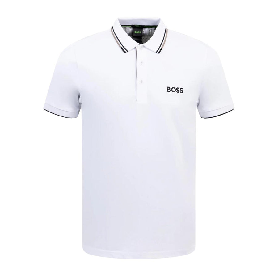 BOSS Paddy Pro Contrast Logo White Polo Shirt