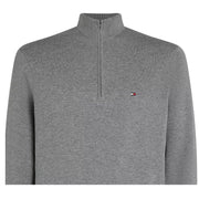 Tommy Hilfiger Rib-Knit Half Zip Medium Grey Heather Sweatshirt