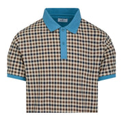 Aquascutum Active Stretch Piquet Club Check Avio Polo Shirt
