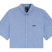 BOSS Motion Regular Fit Cotton Jersey Light Blue Short Sleeve Shirt