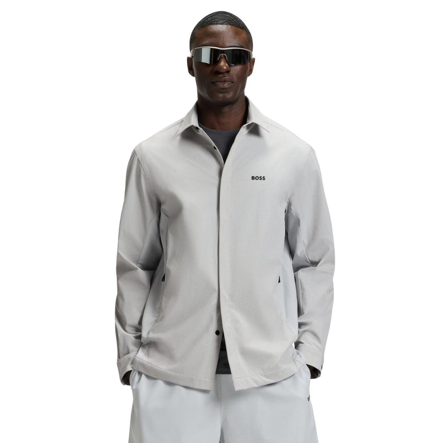 BOSS Relaxed Fit Urban Tech Light Grey Overshirts