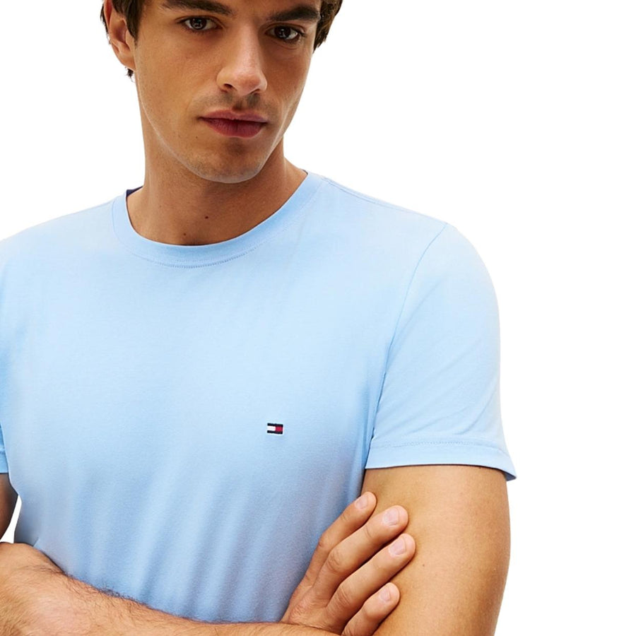 Tommy Hilfiger Embordered Logo Slim Fit Vessel Blue T-Shirt