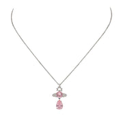 Vivienne Westwood Platinum Milky Pink Ismene Drop Pendant