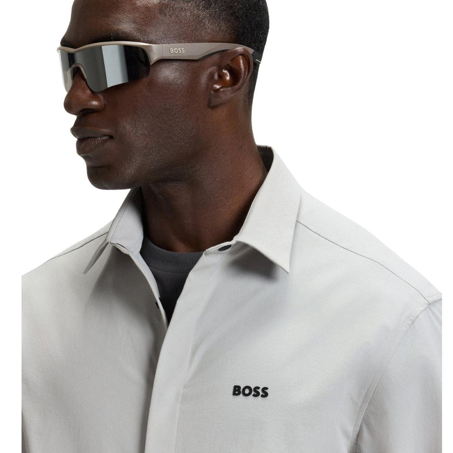 BOSS Relaxed Fit Urban Tech Light Grey Overshirts