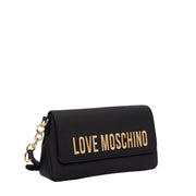 Love Moschino Logo Plaque Black Shoulder Bag