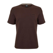 BOSS Embroidered Logo Cotton-Blend Waffle Brown T-Shirt