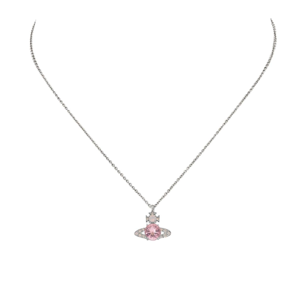 Vivienne Westwood Platinum Milky Pink Ismene Pendant