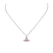 Vivienne Westwood Platinum Milky Pink Ismene Pendant