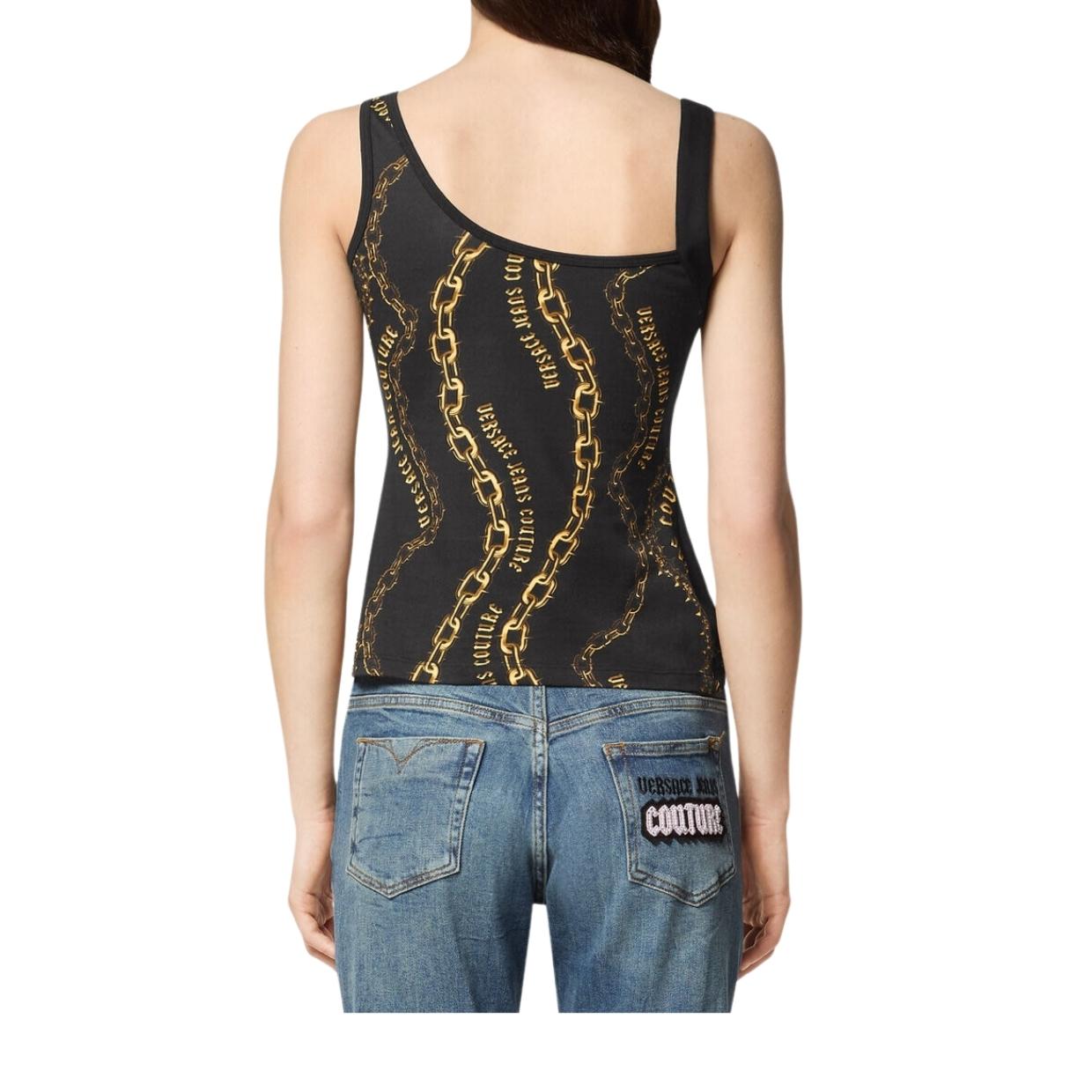 Versace Jeans Couture Black Printed Tank Top Versace