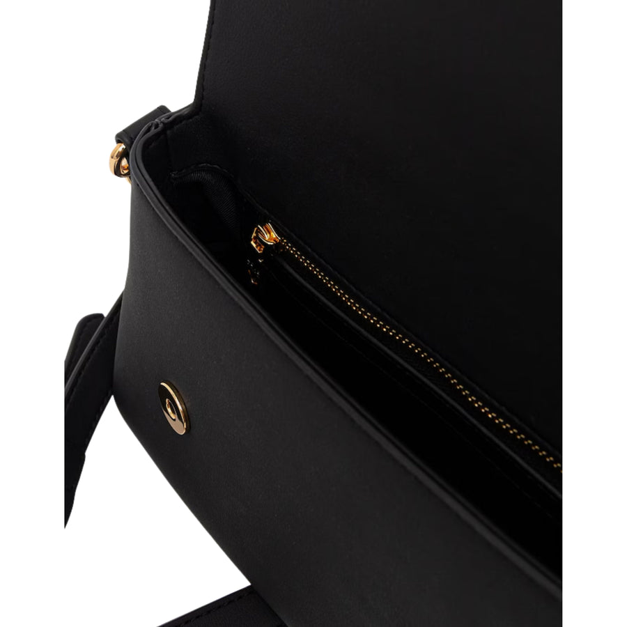 Love Moschino Logo Plaque Black Shoulder Bag