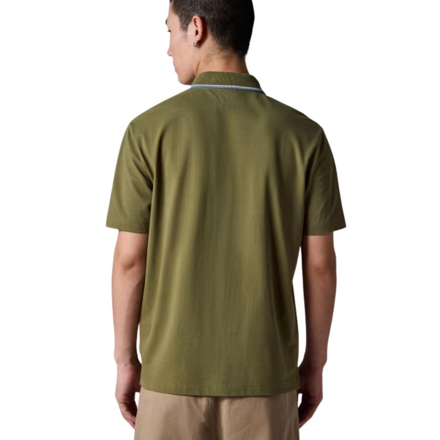 Paul Smith Button Through Short Sleeve Khaki Polo Shirt