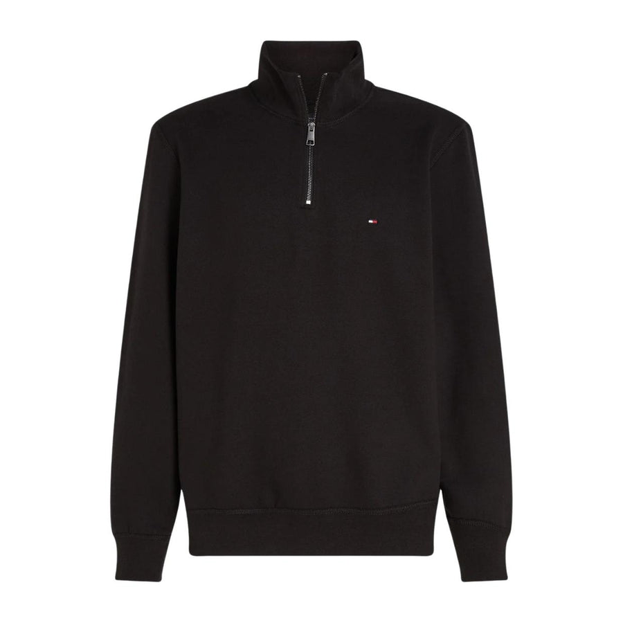 Tommy Hilfiger Essential Fleece Black Half Zip Sweatshirt