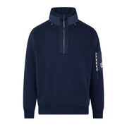 Aquascutum Active Cotton Knit Half Zip Navy Sweater