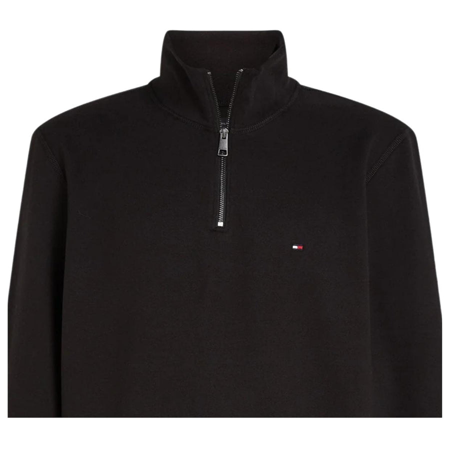Tommy Hilfiger Essential Fleece Black Half Zip Sweatshirt