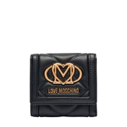 Love Moschino Gold-Tone Logo Black Quilted Wallet