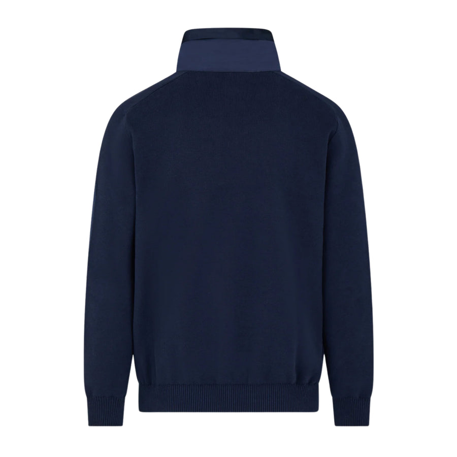 Aquascutum Active Cotton Knit Half Zip Navy Sweater