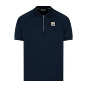 Aquascutum Active Badge Logo Poly Piquet Navy Polo Shirt