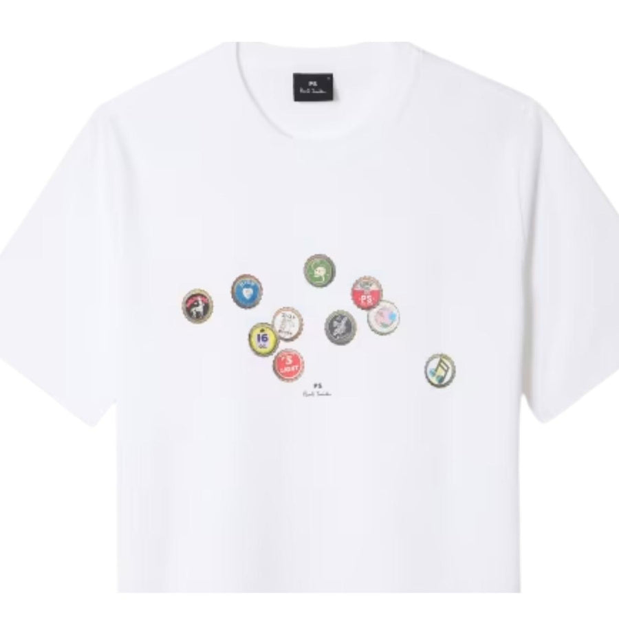 Paul Smith Print Bottle Tops White T-Shirt