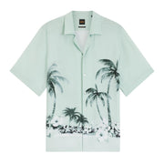 BOSS Regular Fit Maxi Patterned Print Light Green Shirt