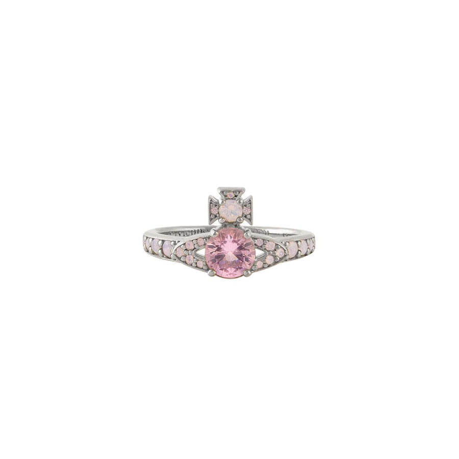 Vivienne Westwood Platinum Milky Pink Ismene Ring