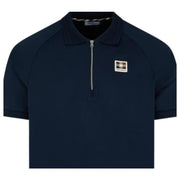 Aquascutum Active Badge Logo Poly Piquet Navy Polo Shirt