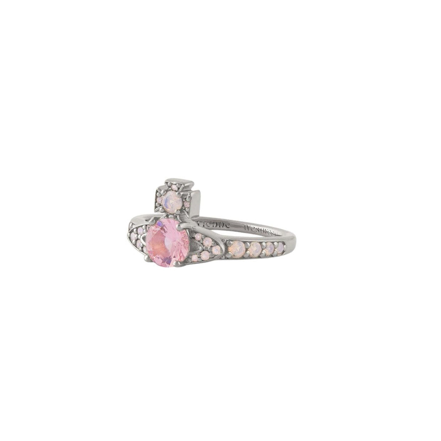 Vivienne Westwood Platinum Milky Pink Ismene Ring