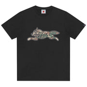 ICECREAM Woodland Camo Running Dog Black T-Shirt