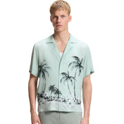 BOSS Regular Fit Maxi Patterned Print Light Green Shirt