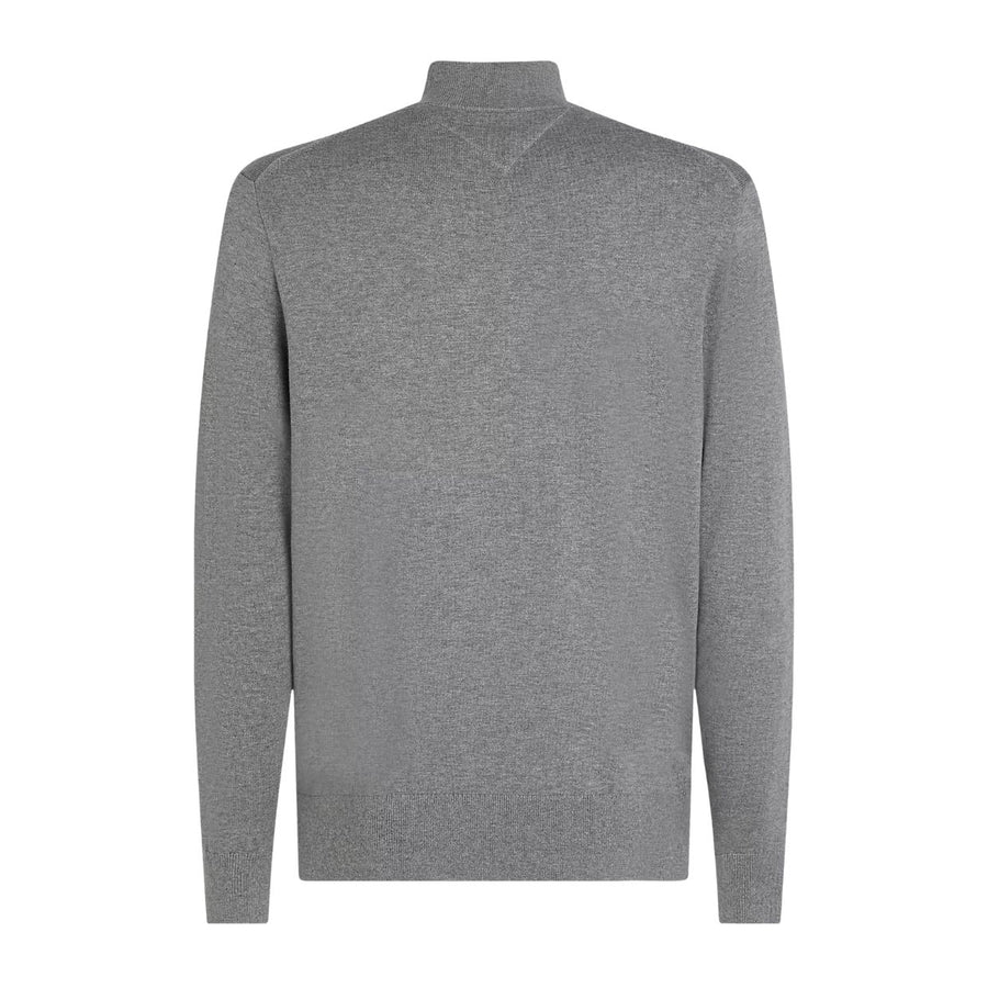 Tommy Hilfiger Rib-Knit Half Zip Medium Grey Heather Sweatshirt