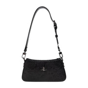 Vivienne Westwood Python Effect Embossed Black Tasha Shoulder Phone Bag