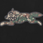 ICECREAM Woodland Camo Running Dog Black T-Shirt