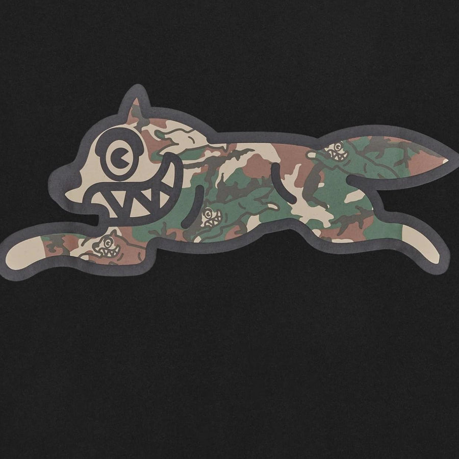 ICECREAM Woodland Camo Running Dog Black T-Shirt