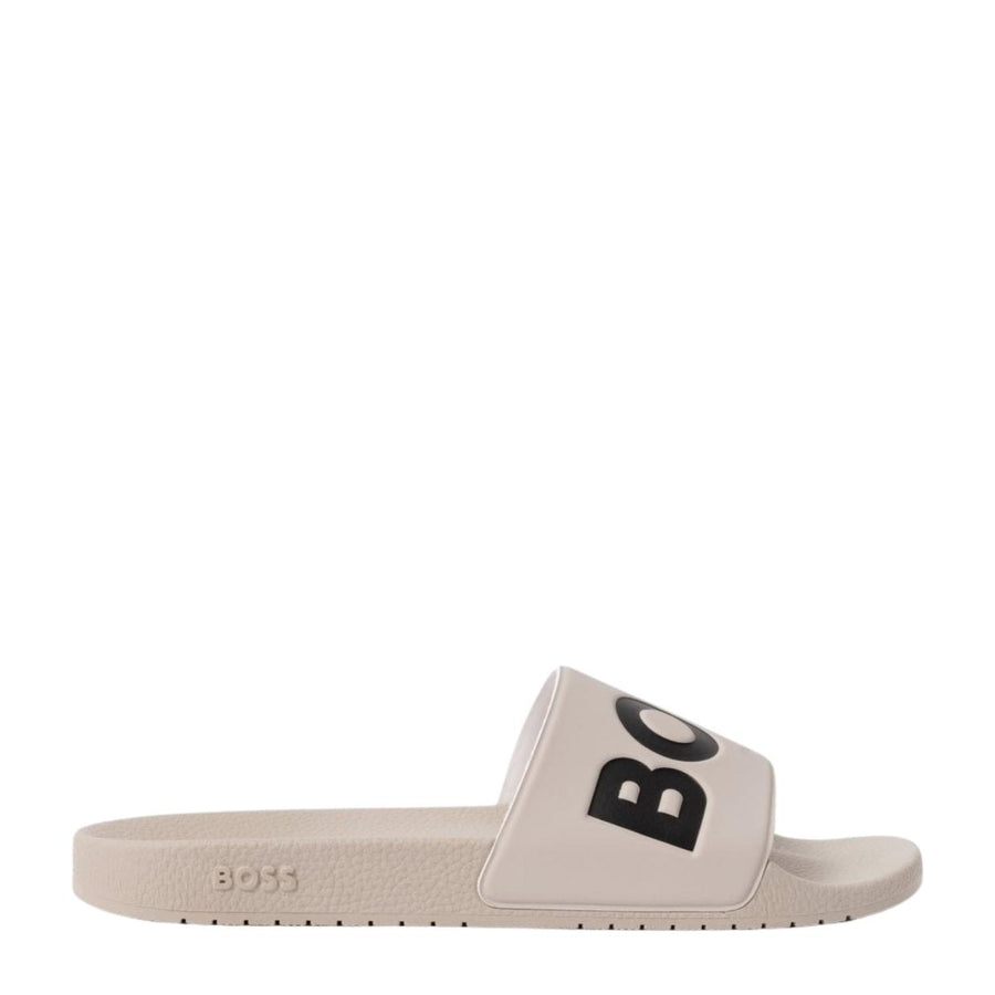 BOSS Large Logo Off-White Aryeh Slides