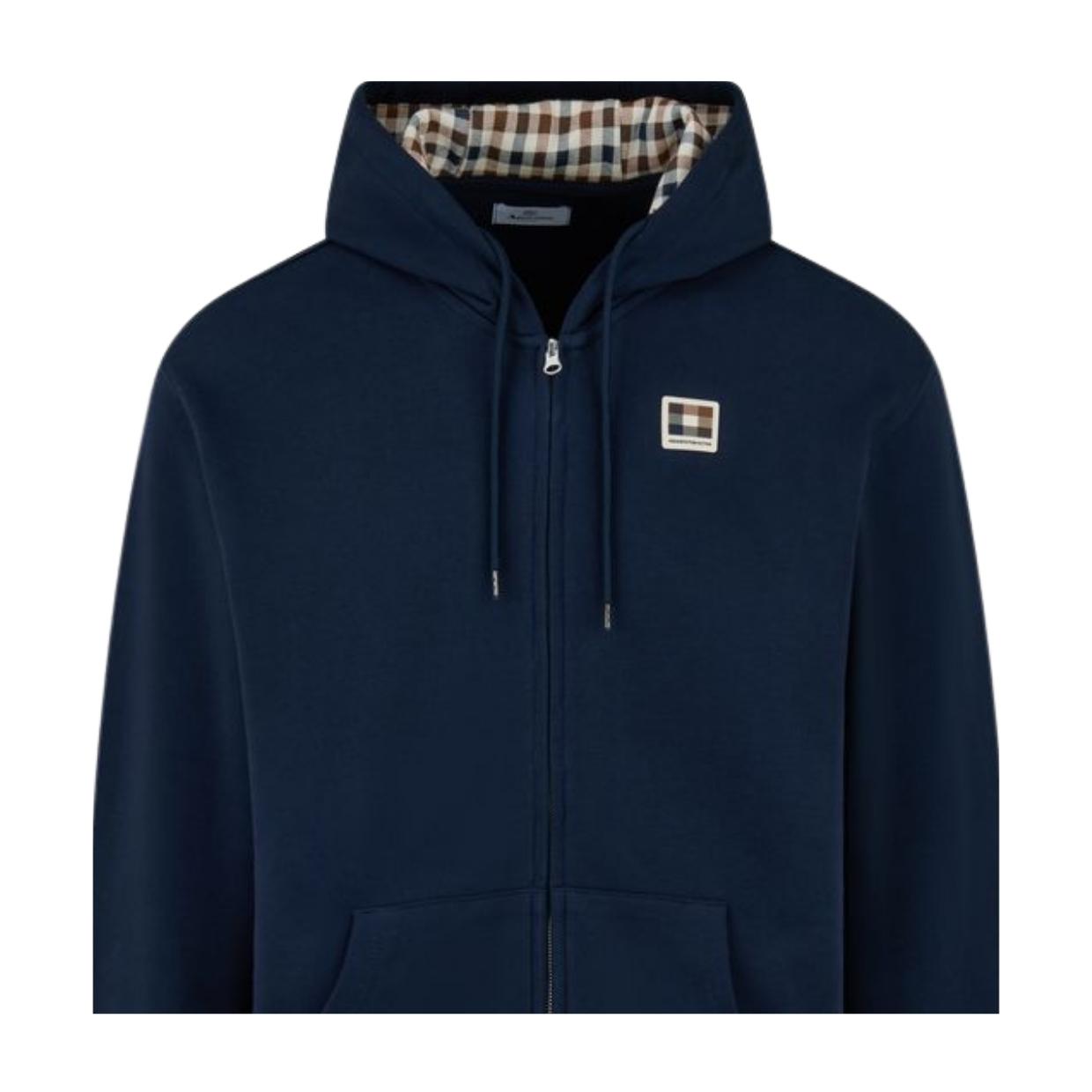 Aquascutum Active Badge Logo Full Zip Hoodie
