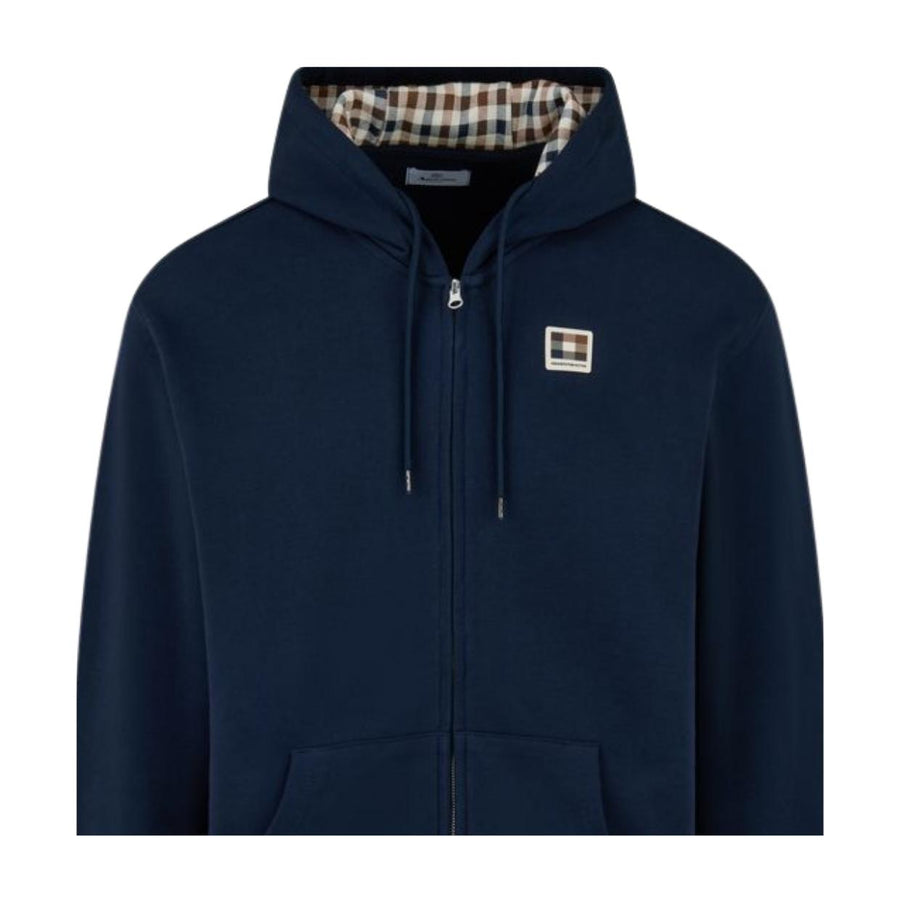Aquascutum Active Badge Logo Full Zip Hoodie