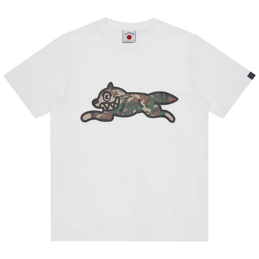 ICECREAM Woodland Camo Running Dog White T-Shirt