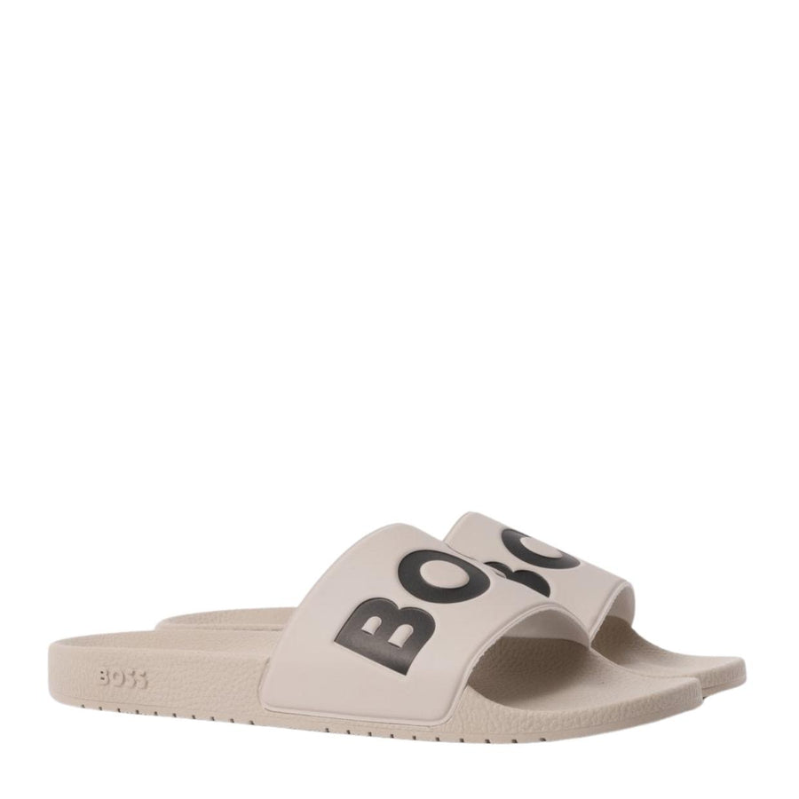 BOSS Large Logo Off-White Aryeh Slides
