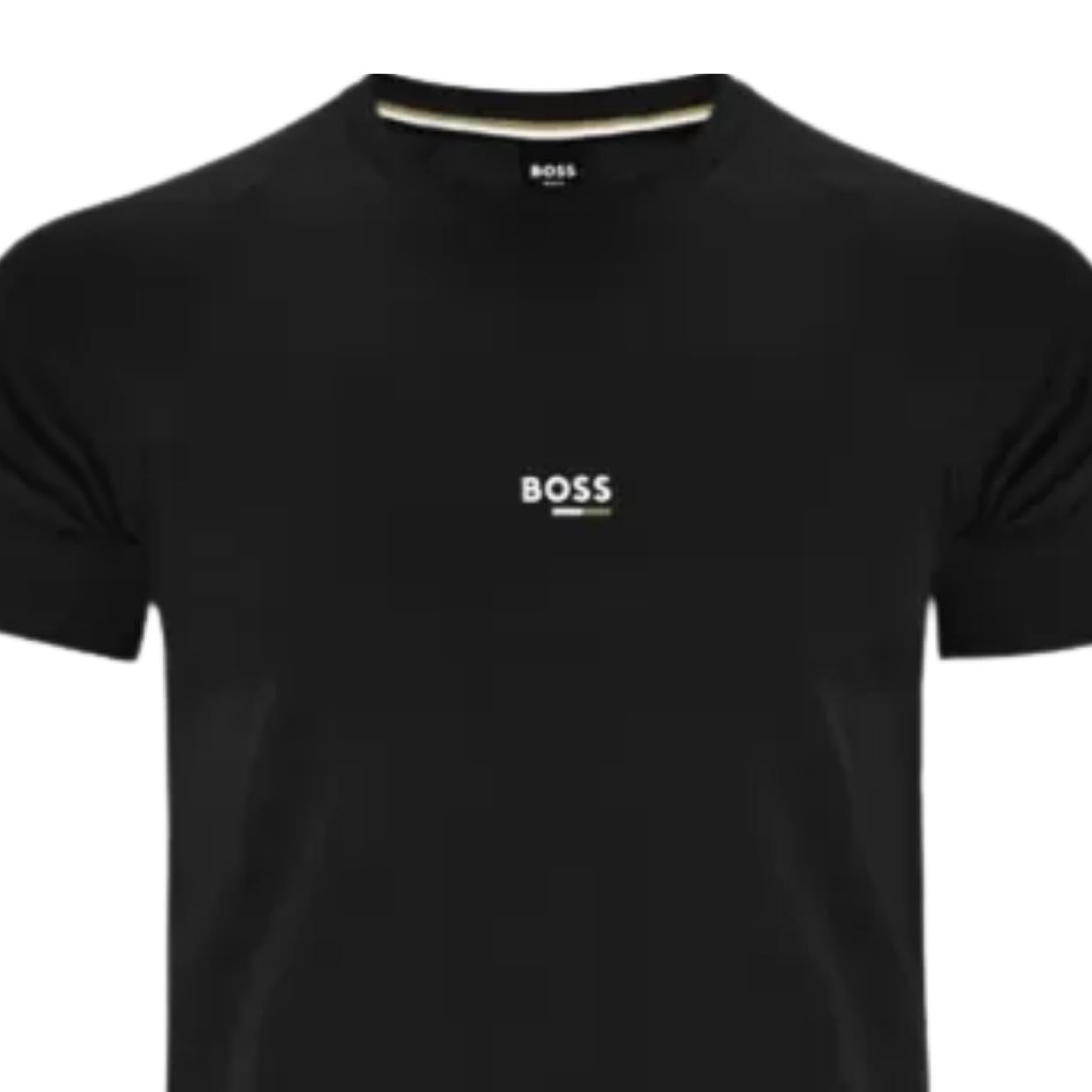 BOSS Slim Fit Printed Logo Black T-Shirt