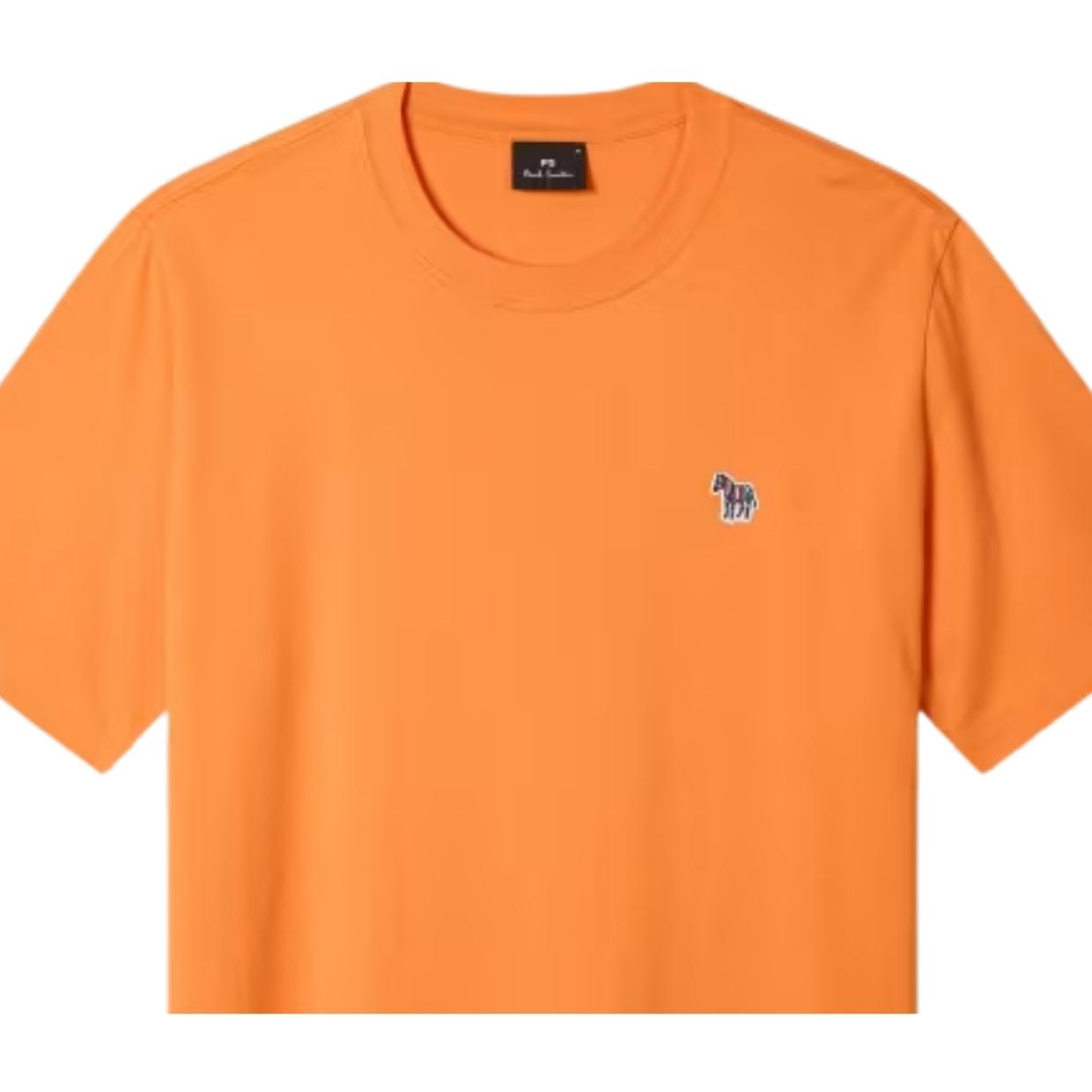 Paul Smith Organic Cotton Zebra Logo Orange T-Shirt