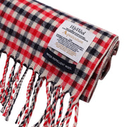 Aquascutum Active Water-Repellent Merino Wool Iconic Club Check Red Scarf