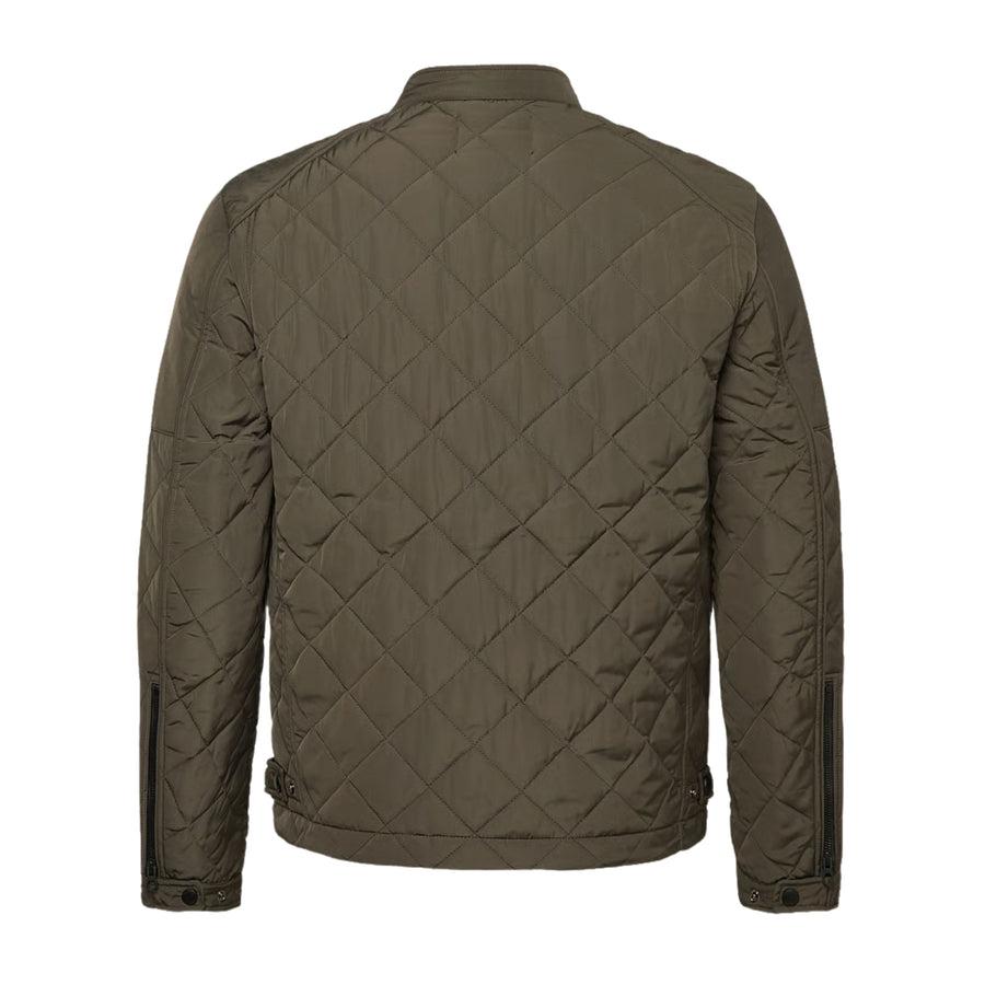 Replay Lightweight Quilted Dark Olive Jacket