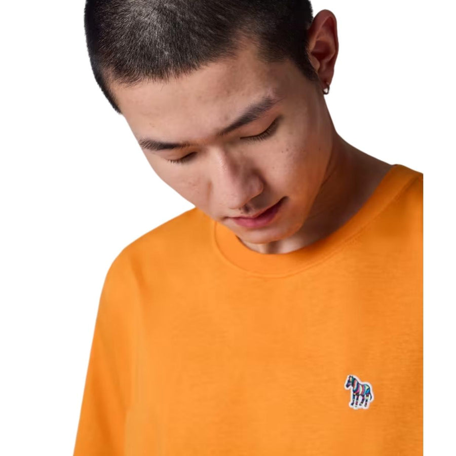 Paul Smith Organic Cotton Zebra Logo Orange T-Shirt