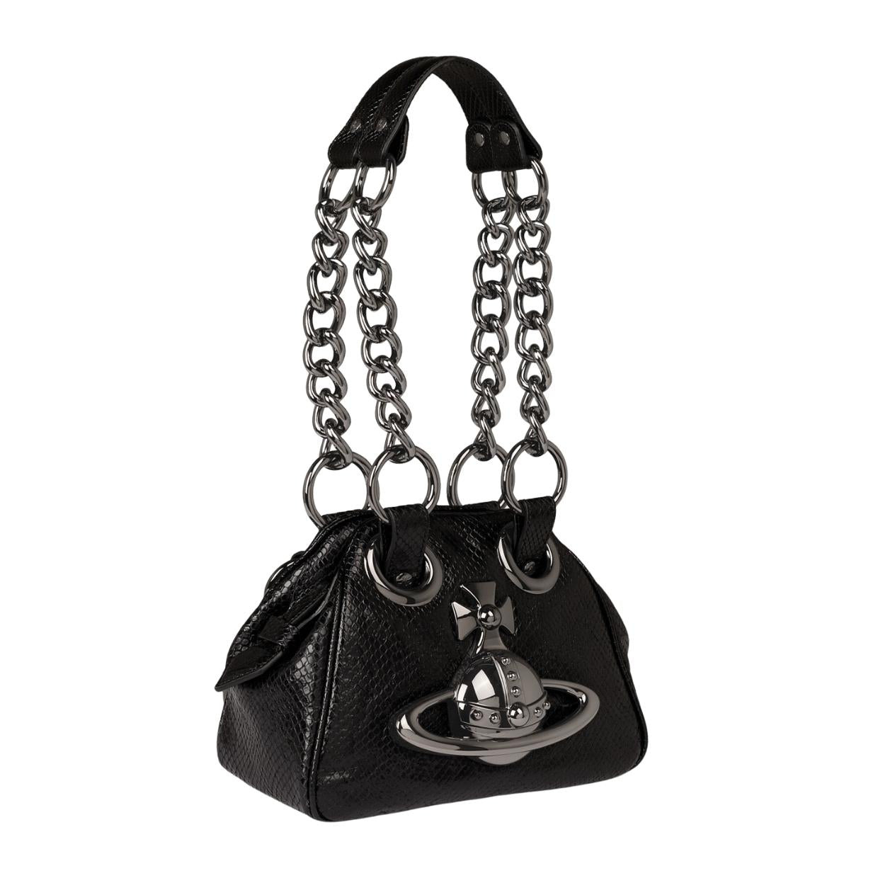 Vivienne Westwood Black Archive Orb Chain Handbag