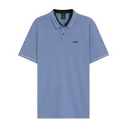 BOSS Light Blue Contrast Stripe Trim Polo Shirt