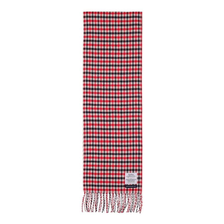 Aquascutum Active Water-Repellent Merino Wool Iconic Club Check Red Scarf