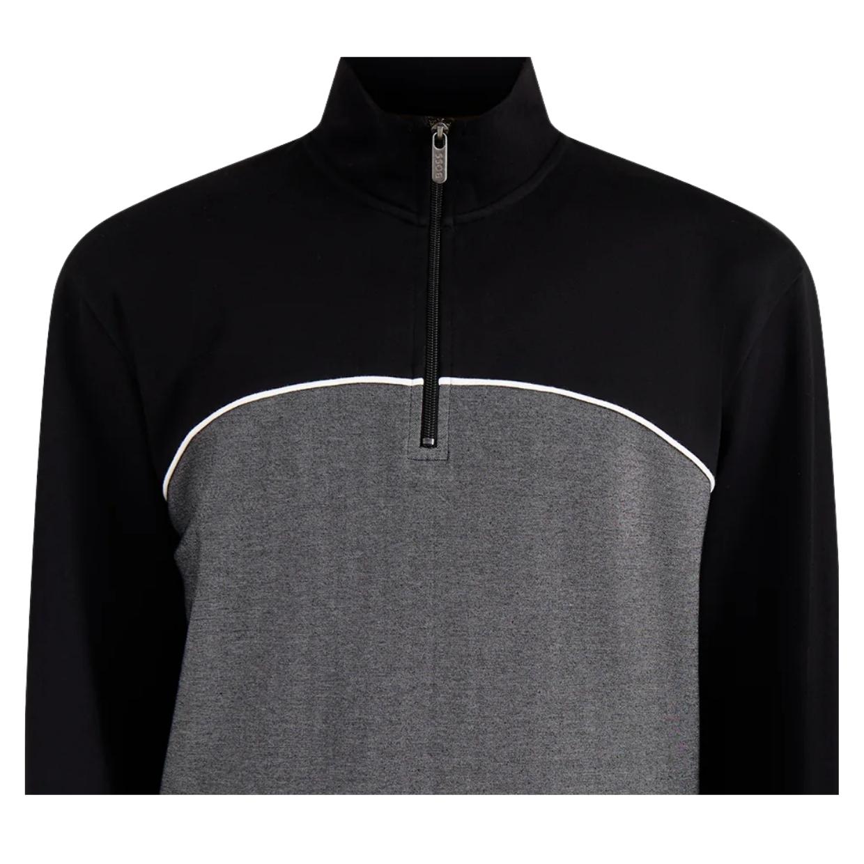 BOSS Contrast Pipping Half-Zip Black Tracksuit Jacket