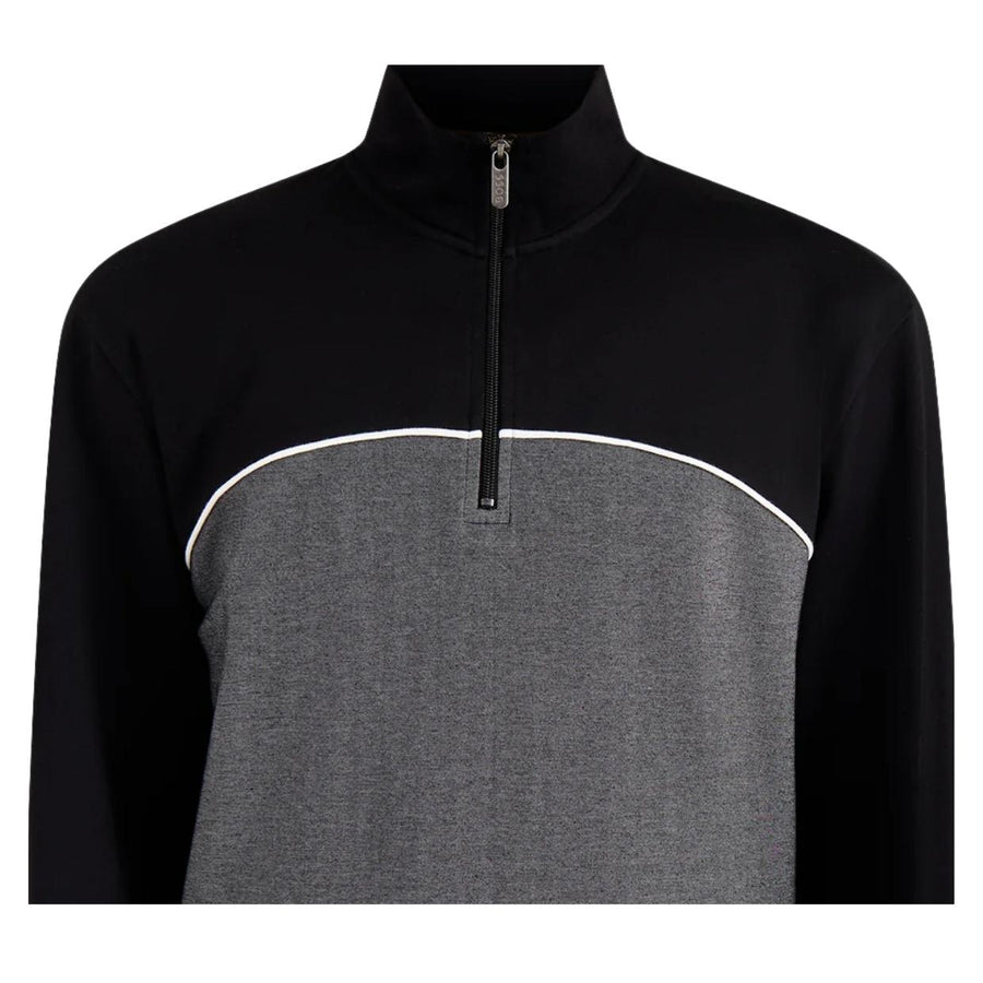 BOSS Contrast Pipping Half-Zip Black Tracksuit Jacket